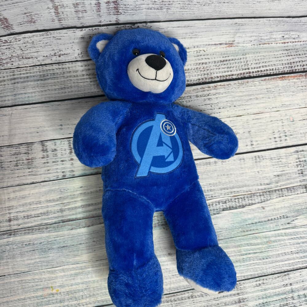 Build-A-Bear Workshop Blue Avengers Plush Teddy Bear-Marvel Captain America Logo